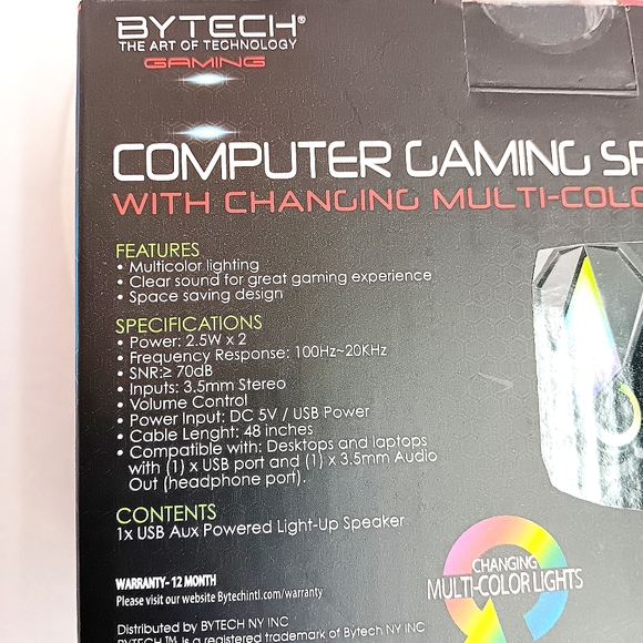 Computer Gaming Speakers With Changing Multicolor Lights - Picture 4 of 4
